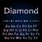 Shiny diamond font set A to Z uppercase and lowercase