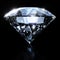 Shiny diamond isolated on black background