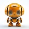 Shiny-eyed Orange Robot With Headphones - Hyper-realistic Babycore Toy