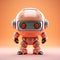 Shiny-eyed Orange Robot: A Vibrant Pop Culture Neogeo Tracing