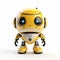 Shiny Eyes Yellow Robot: A Precise And Lifelike Babycore Design