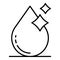 Shiny filtered water drop icon, outline style