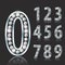Shiny font of diamond vector illustration. Luxury number set
