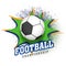 Shiny football on pop-art background. Football championship concept.