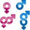 Shiny gender symbols
