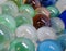 Shiny glass marbles background