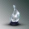 Shiny Glass Trophy Award In Water Drop Form Vector