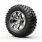 Shiny Glossy Atv Tyred Tire On White Background