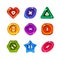 Shiny Glossy Colorful Buttons, Vector Set