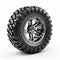 Shiny Glossy Offroad Tire Design On White Background