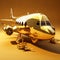 Shiny Gold Airplane: Nostalgic Surrealism Meets Classic American Cars