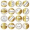 Shiny gold gift round tags for gifts