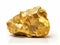 shiny gold nugget gleaming on white background, symbol of wealth, Generative AI