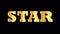 Shiny golden capital letter word star