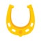 Shiny golden horseshoe vector flat icon