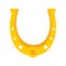 Shiny golden horseshoe vector flat icon