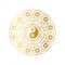 Shiny Golden Mandala with Yin Yang Sign Isolated