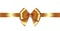 Shiny golden satin ribbon. Vector isolate gold bow