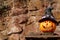 A Shiny halloween pumpkins made of ceramic