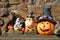 A Shiny halloween pumpkins made of ceramic