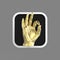Shiny hand showing OK rounded square application