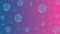 Shiny Hexagons Texture in Blue and Pink Gradient Background