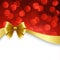 Shiny Holiday background with gold bow. Christmas