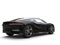 Shiny jet black modern electric fast luxury car - back side view