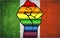 Shiny LGBT Protest Fist on a Italy Flag