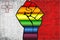 Shiny LGBT Protest Fist on a Malta Flag