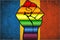 Shiny LGBT Protest Fist On A Romania Flag