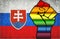 Shiny LGBT Protest Fist on a Slovakia Flag