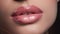Shiny luscious lips with a light tint of pink created with Generative AI