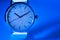 Shiny Luxury watch on blue background