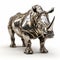 Shiny Metal Armor Rhino 3d Model With Chrome Reflections