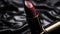 Shiny metal lipstick in dark purple, a beauty product desire generated by AI