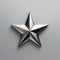 Shiny Metal Star On Gray Background: Precise Hyperrealism Contemporary Symbolism
