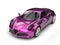 Shiny metallic magenta sports car