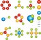 Shiny molecule modules system. Editable parts. Isolated