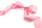 Shiny pink satin holiday ribbon and bow