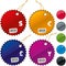 Shiny price tags. Nine different color and price symbols