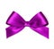 Shiny purple satin ribbon on white background.