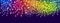 Shiny rainbow fireworks on starry sky background - horizontal panoramic banner