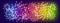 Shiny rainbow fireworks on starry sky background - horizontal panoramic banner for Your design