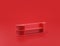 Shiny red plastic living room book shelf furniture in red background, flat colors, single color, 3d rendering