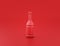 Shiny red plastic oil additive bottle in red background, flat colors, single color, 3d rendering