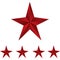 Shiny Red Stars. Form of first. Illustration for design on white background