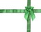 Shiny Ribbon green (bow) gird box frame isolated on white background.