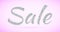 Shiny sale tag on pink background.