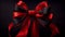 Shiny satin tied bow on gift package generated by AI